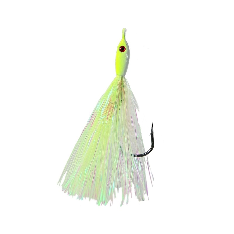 Jigging World Fluke Candy Teasers V2 with Mylar Flash Chartreuse