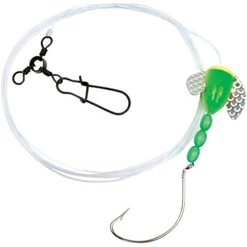 Sea Striker 765-LC Spin-n-Glo Fluke Rig, 1/0 Nickel Wide Gap Hook, 42″