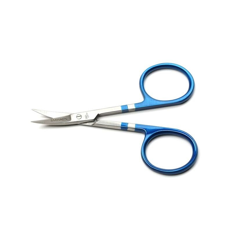 Smhaen Tungsten Carbide 4″ Blue Midge Curved Scissors