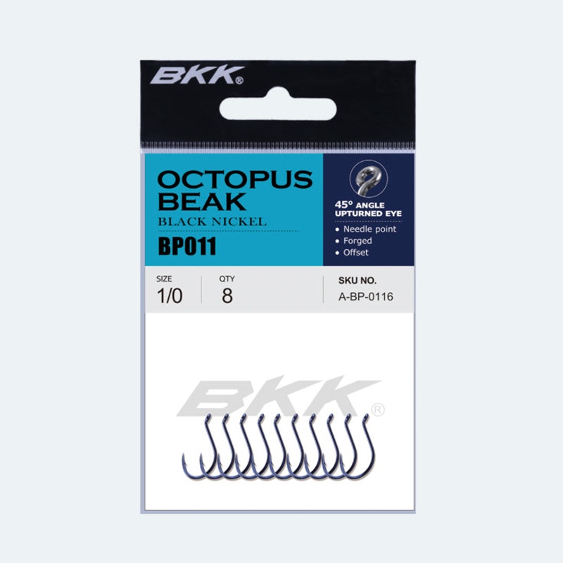 BKK Hooks Octopus Beak Hooks Black Nickel 2/0- 8pk