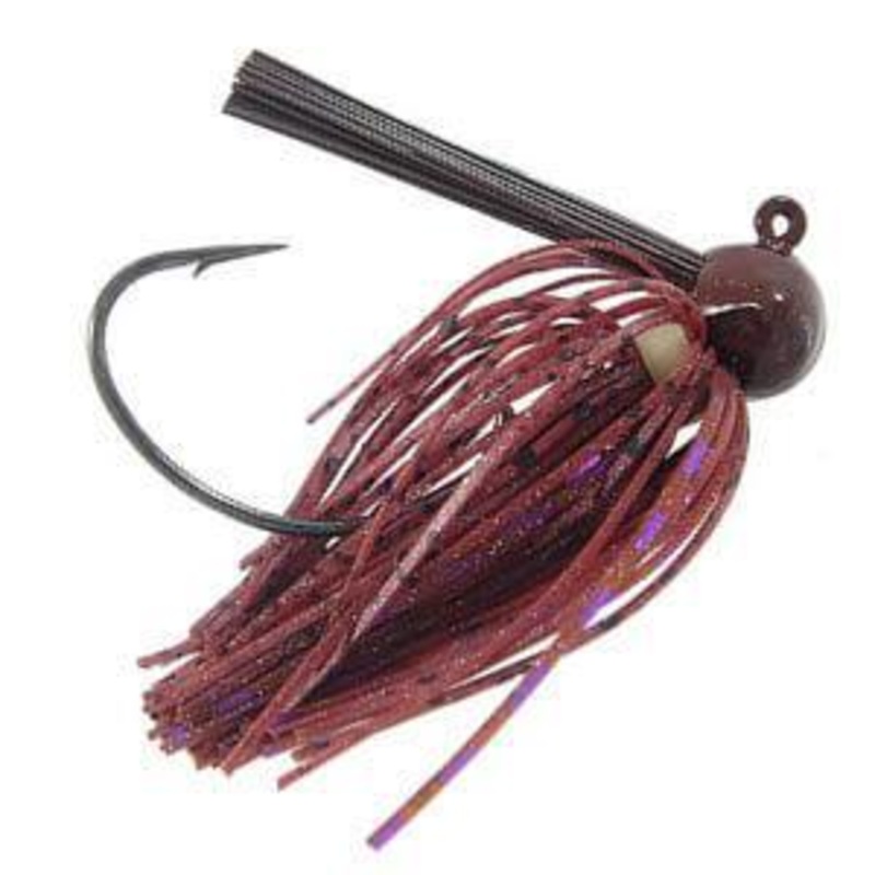Chompers Skirted Football Jigs (2 Pk) 1/2 oz Brown/Purple Flash