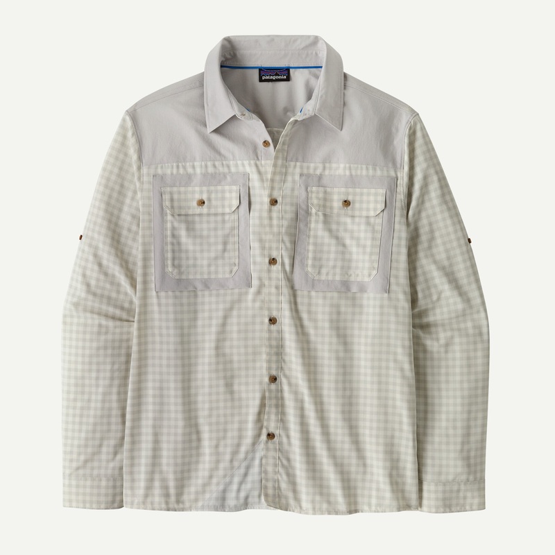 Patagonia – Men’s Long-Sleeved Self-Guided Sun Shirt North Fork: Crisp Grey M