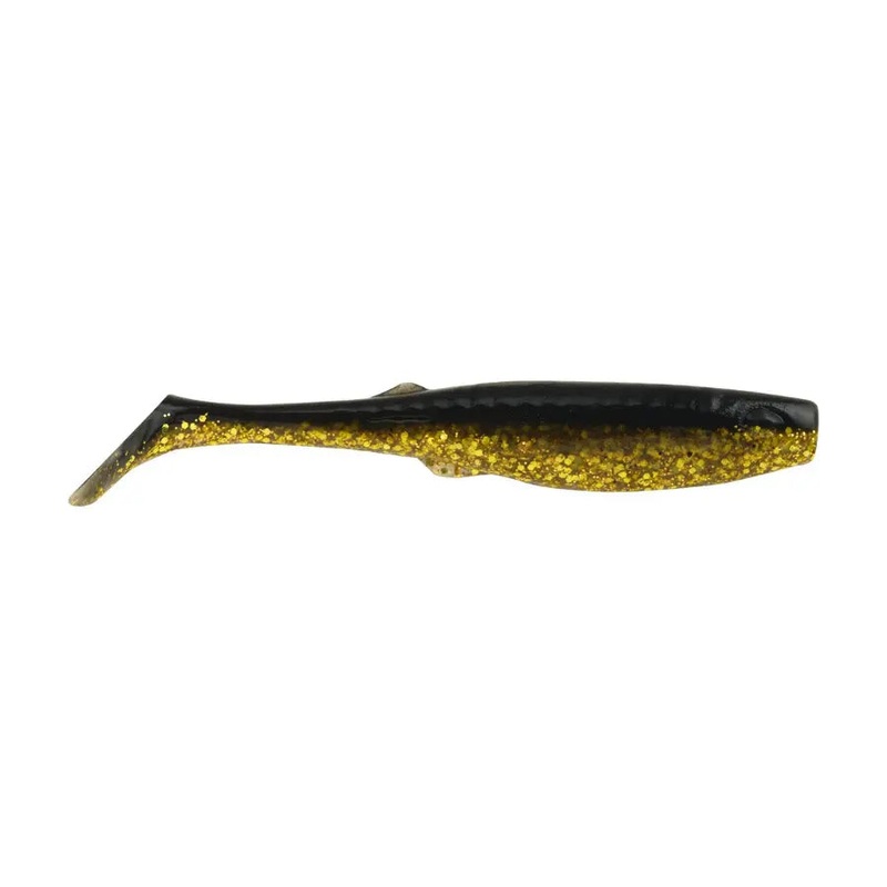 BERKLEY GULP 4″ PADDLESHAD 4 PACK BLACK GOLD