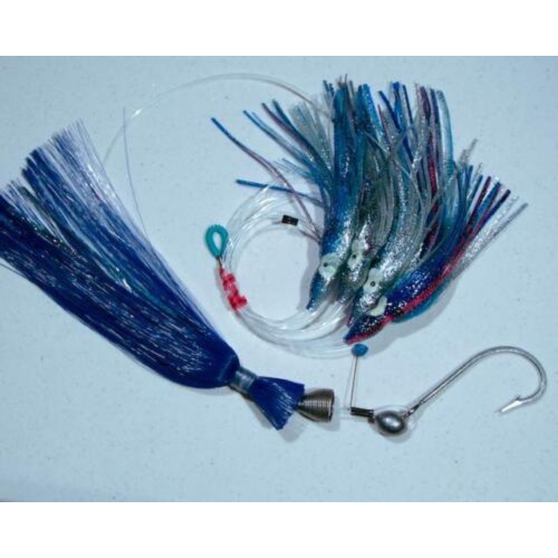Blue Water Candy Super Star Fishing Rig, Blue Squid, 4 1/4″