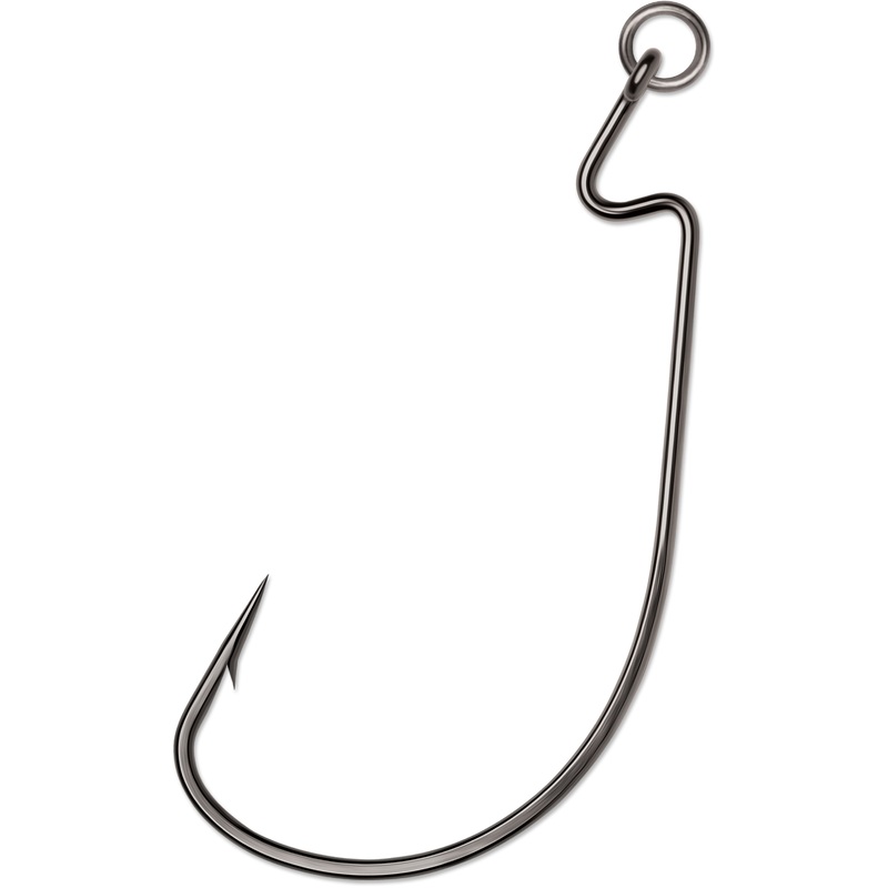 VMC Ringed Black Nickel Wide Gap Hook 1/0 – 5 pack