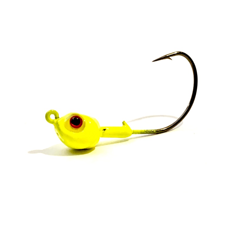 Yellow Chartreuse Kahle Hook Live Bait Jig Heads 3pk 1/8oz