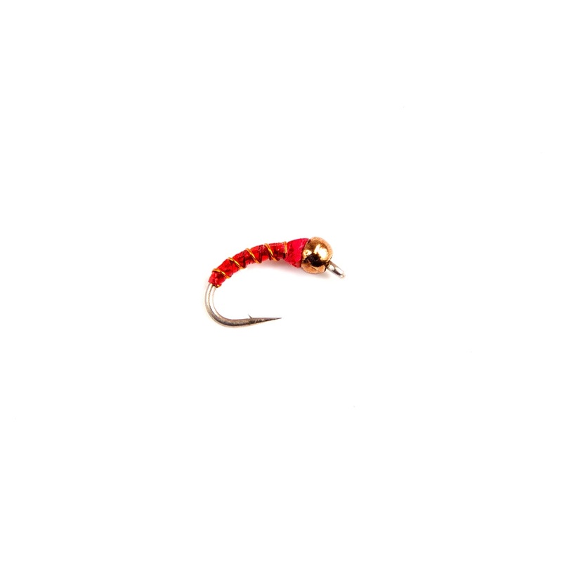 Fulling Mill – RED & COPPER ZEBRA MIDGE #18