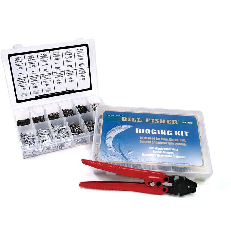 Billfisher Rigging Kit with Sleeves and Thimbles, with/without Crimper 1051 Pcs (w/Crimper)