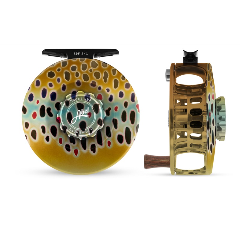 Abel SDF Fly Reel Solid – Native Brown and Native Bwn Knob – 5/6 WT Rose Handle 5/6 wt