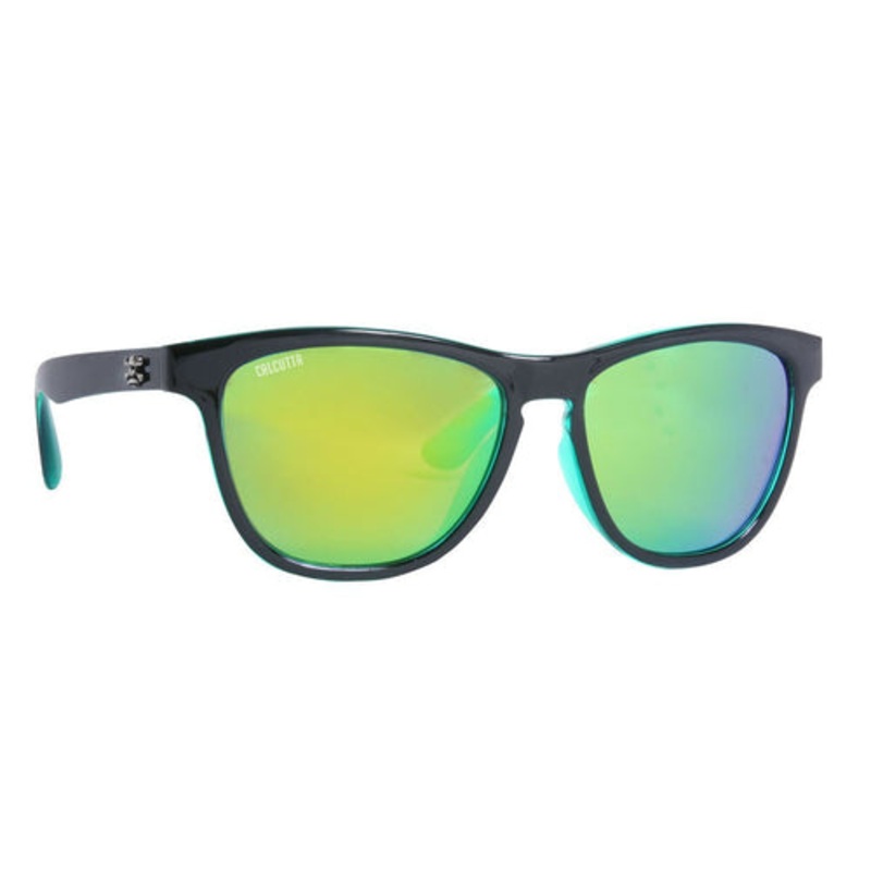 CALCUTTA POLARIZED CAYMAN SUNGLASSES BLACK GREEN MIRROR