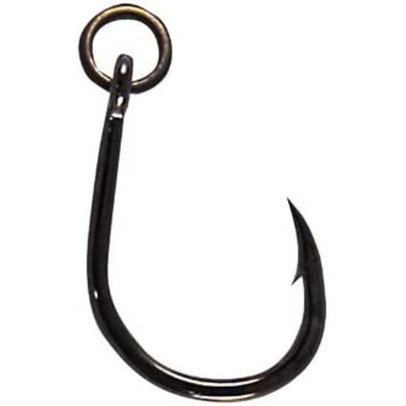 Gamakatsu Live Bait Hook with Ring, Heavy Duty (Size 1/0-8/0, Black) 1/0 – 5pk