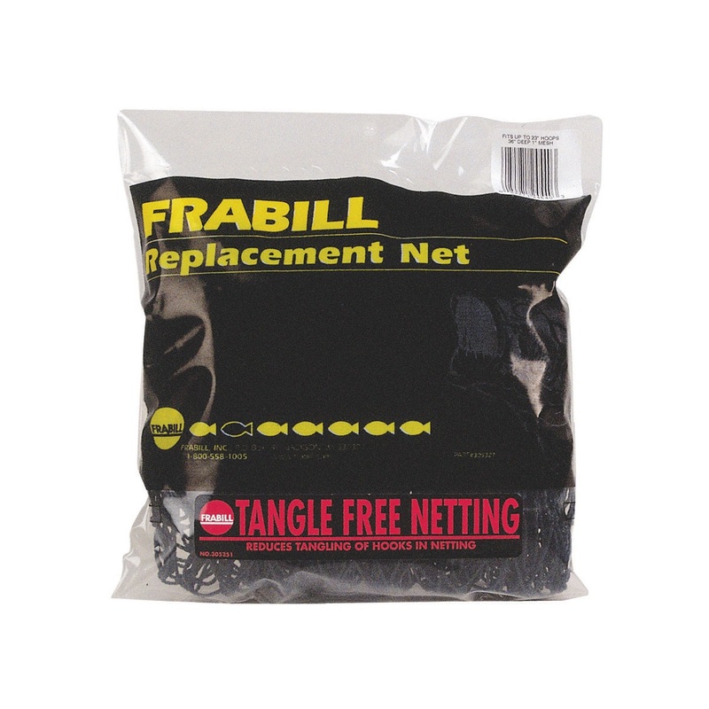 Frabill Replacement Net Tangle Free 34″ Hoop 48″ Deep 1″ Mesh Blk