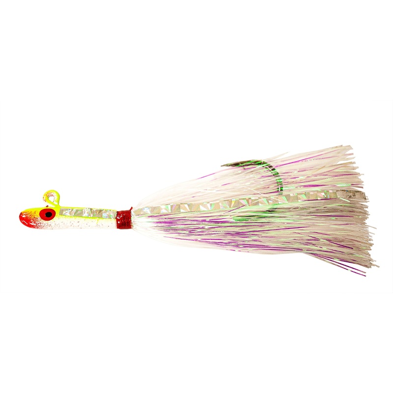 Tsunami Glass Minnow Teasers Size: 3/8oz – Color: Chartreuse/White