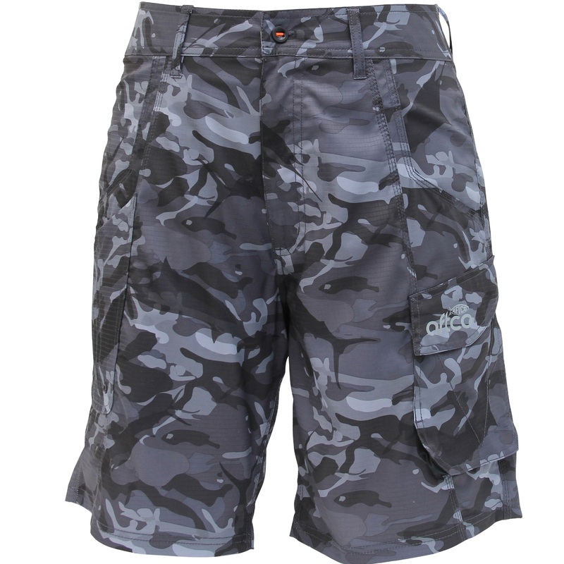 AFTCO Men’s Tactical Fishing Shorts 30 Black Camo