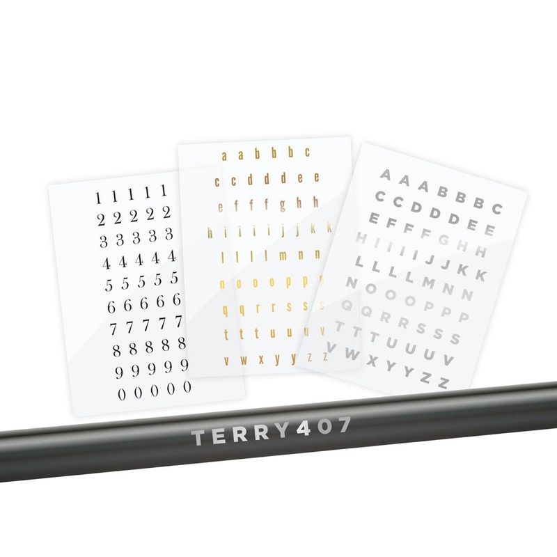 All-in-One Number & Alphabet Rod Decal Kit – Peel & Stick Letters Block Large Gold