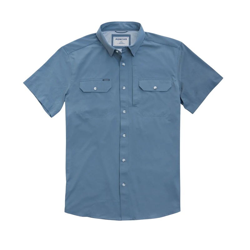 Poncho M’s The Ahi Shirt Regular Slate Blue S