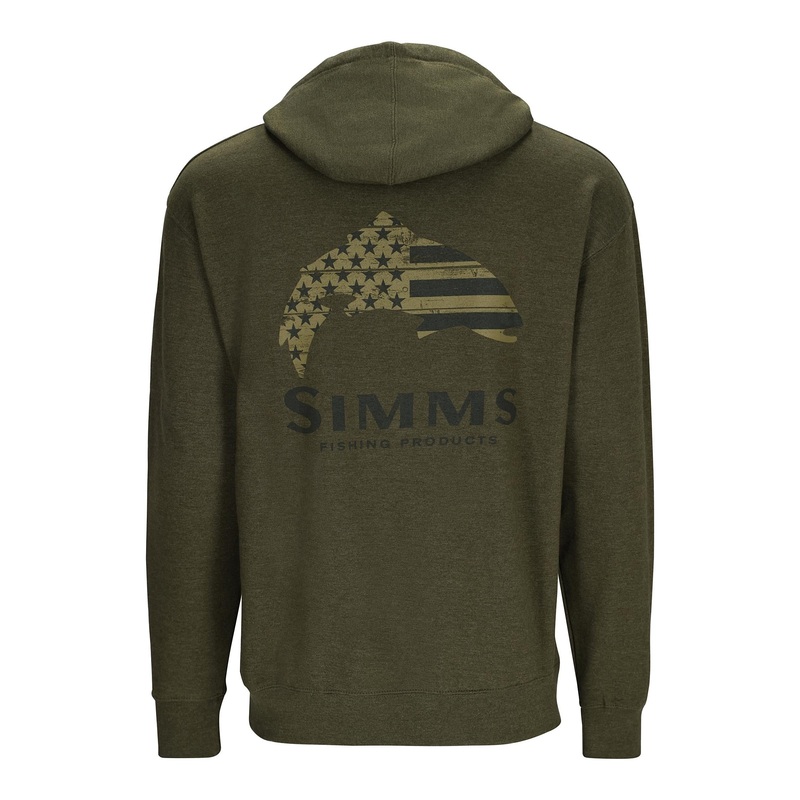 Simms Wooden Flag Trout Hoody Military Heather S