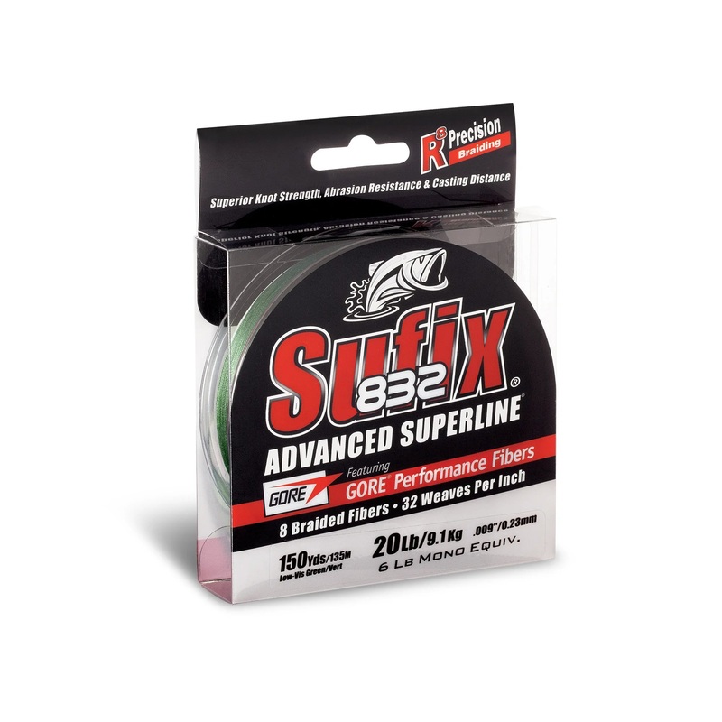 Sufix 832 Braid Fishing Line Low-Vis Green 65 lb / 300 Yards