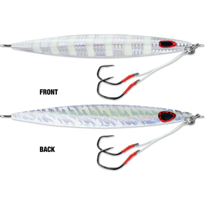 Williamson Kensaki Jig (Assorted Sizes, Assorted Colors) Naked Flash Zebra 6 3/4″ – 7 3/4oz