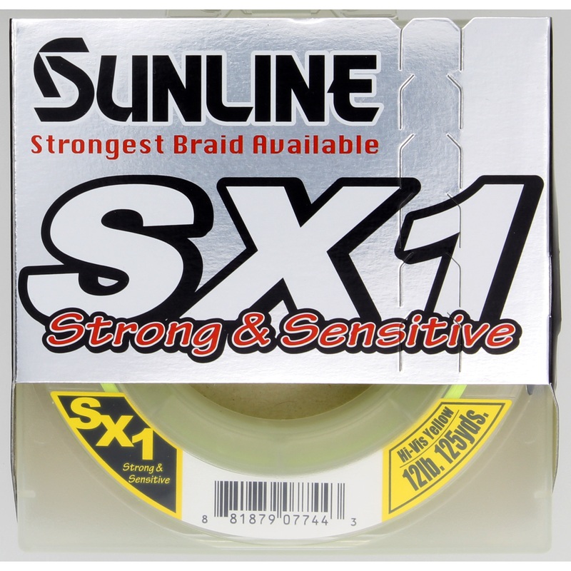 SUNLINE SX1 BRAID – HI-VIS YELLOW 125 yard 12LB.