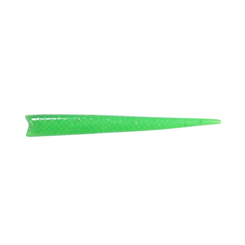 Hogy Harness Speed Tails (8″, 4pk, Assorted Colors) Green Flake UV