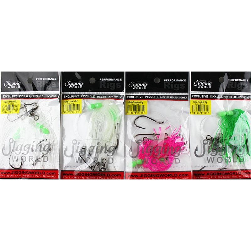 Jigging World Micro Silicone Skirt Tandem Rigs Chartreuse