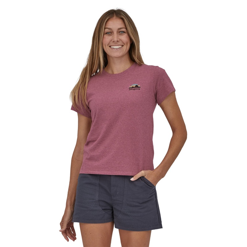 Patagonia W’s Skyline Stencil Responsibili-Tee Evening Mauve / EVMA XS