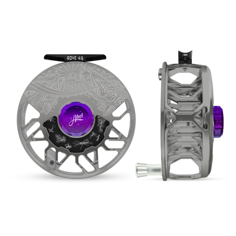 Abel Rove Fly Reel – Satin Plat – North Lights Knob – 4/6 WT with Plat Handle 4/6 wt