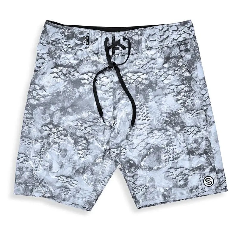 SCALES FIRST MATE BOARDSHORTS CAMO COOL GREY 36