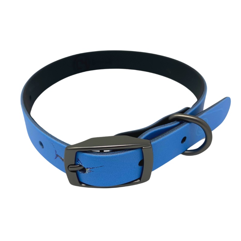 SCALES PET COLLAR TROPICAL MARLIN POWDER BLUE M