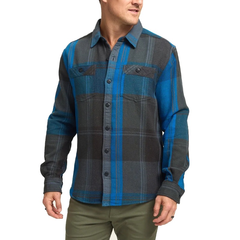 Howler Brothers Rodanthe Blanket Flannel Killian Plaid: Blue Streak M