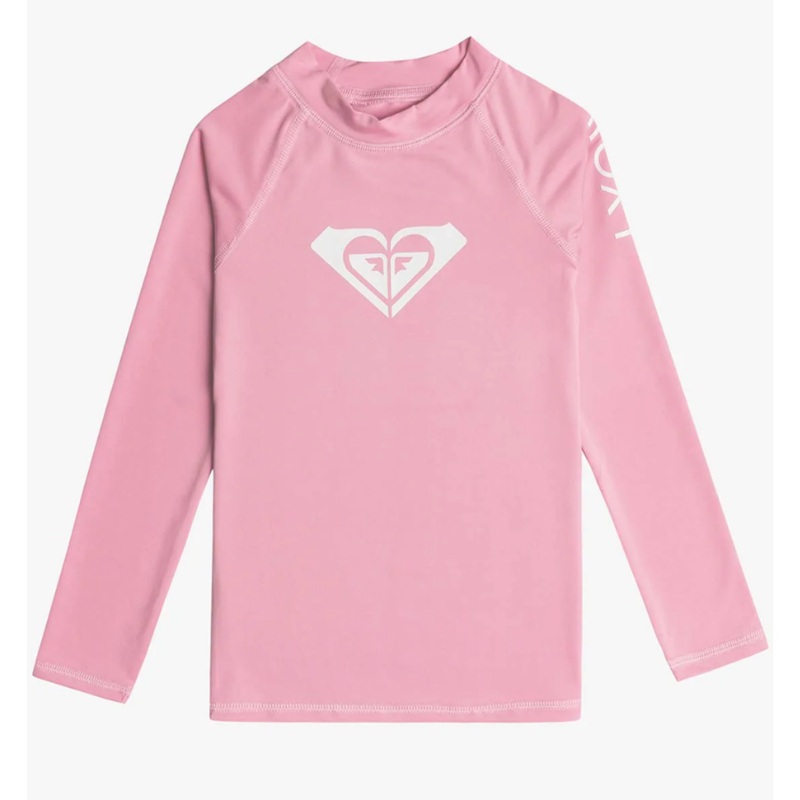 ROXY GIRL’S WHOLE HEARTED L/S RASHGUARD CANDY PINK 2