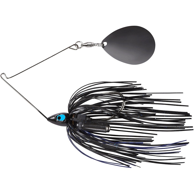 War Eagle Painted Head Night Time Single Colorado Spinnerbait – 1/2 oz Black Blue – Black Blade 1/2 oz