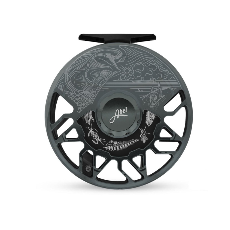 Abel Rove Fly Reel | Saltwater Graphic Plate 7/9 Gloss  Black Saltwater Drag Plate