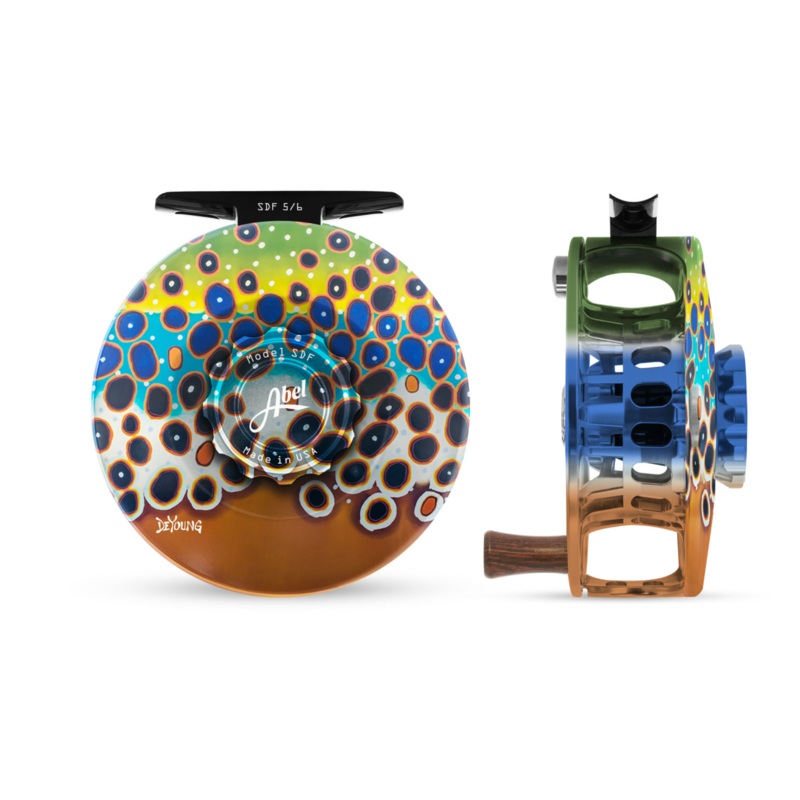 Abel SDF Fly Reel Solid – DeYoung Brown Flank – 5/6 WT with Rosewood Handle 5/6 wt