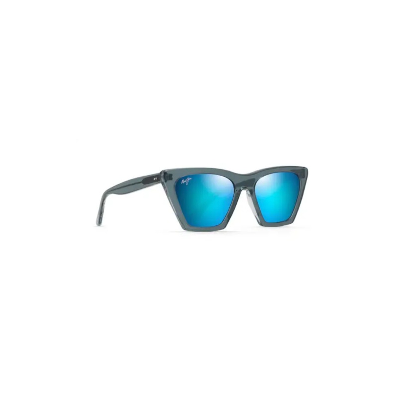 MAUI JIM KINI KINI POLARIZED SUNGLASSES STEEL BLUE W/ CRYSTAL BLUE HAWAII