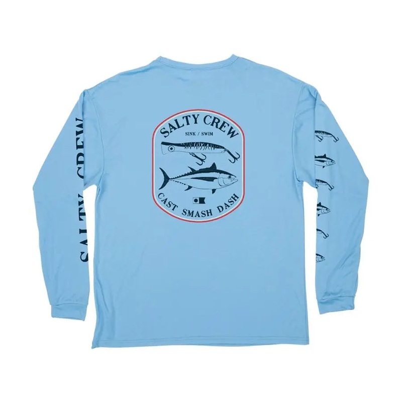 SALTY CREW SURFACE L/S TECH LIGHT BLUE 2XL