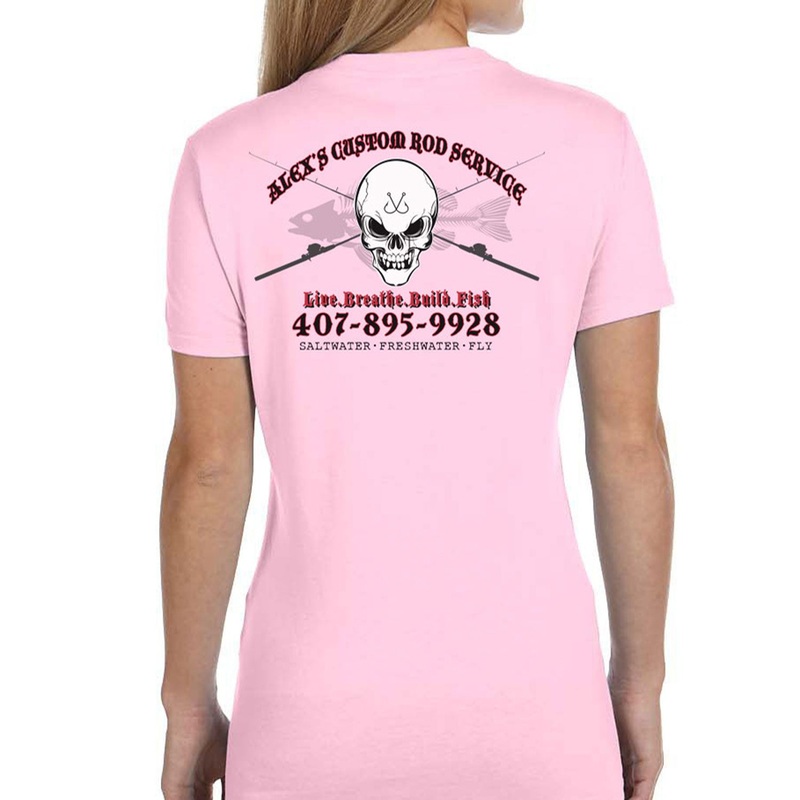 Women’s Custom T-Shirt: Skull with Crossing Rods Black X-Small