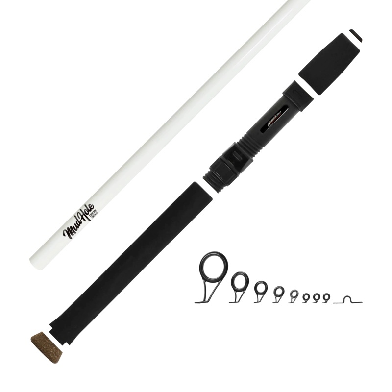 6’6″ Medium Spinning Rod Kits Gloss Black Cork