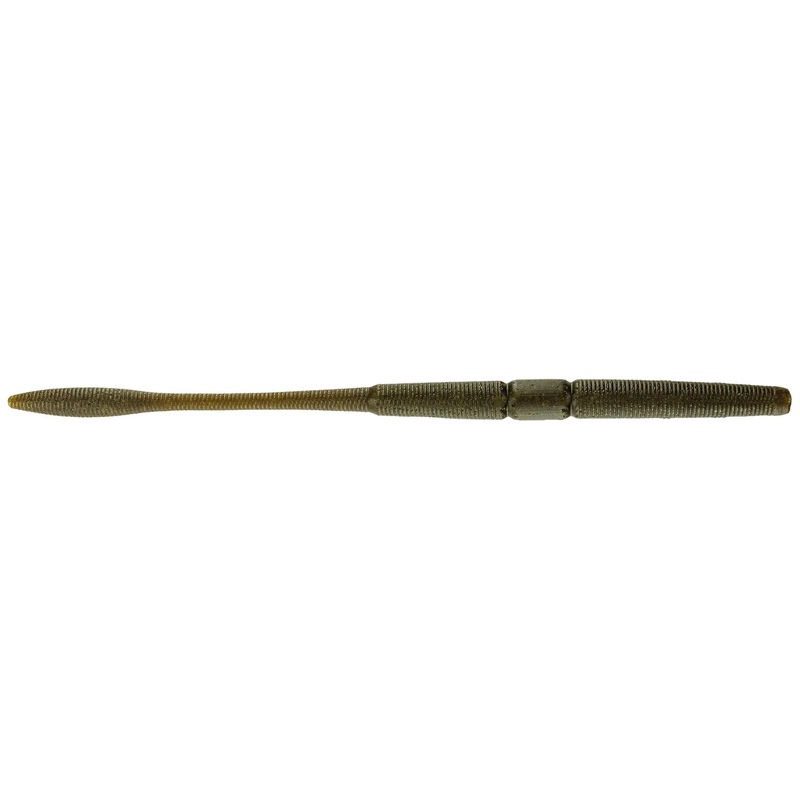 Big Bite Baits 7″ Drew Gill Nekorama Worm (12 Pk) Matte Green Pumpkin No Flake