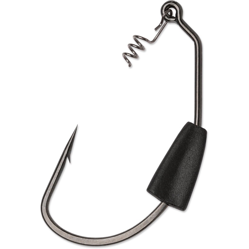 VMC Heavy Duty Weighted Black Nickel Swimbait Hook 4 pack 1/8 oz – 3/0 hook