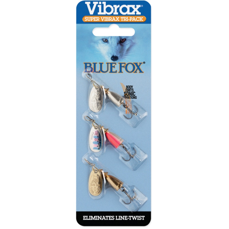 Blue Fox Super Vibrax Tri-Pack 7/64 oz., Blade Size 0