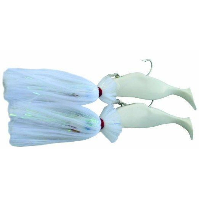 Blue Water Candy Tandem Mojo Parachute Rigs White 5oz x 3oz with 9″ Shads