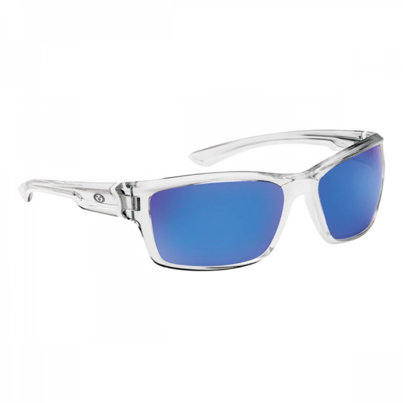 Flying Fisherman Cove Sunglasses 7721CSB Crystal Frame with Smoke Blue Mirror Lens