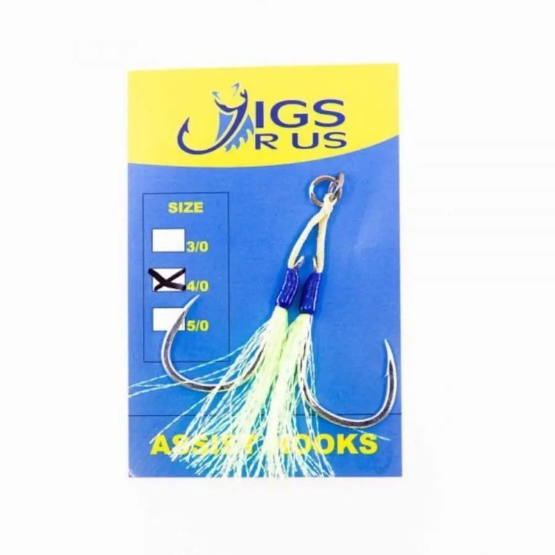 JIGS R US CORDED DUAL ASSIST HOOKS 4/0