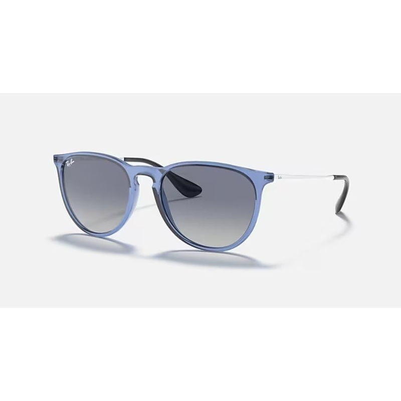 RAY-BAN ERIKA COLOR MIX POLARIZED SUNGLASSES TRANSPARENT BLUE LIGHT GREY GRADIENT