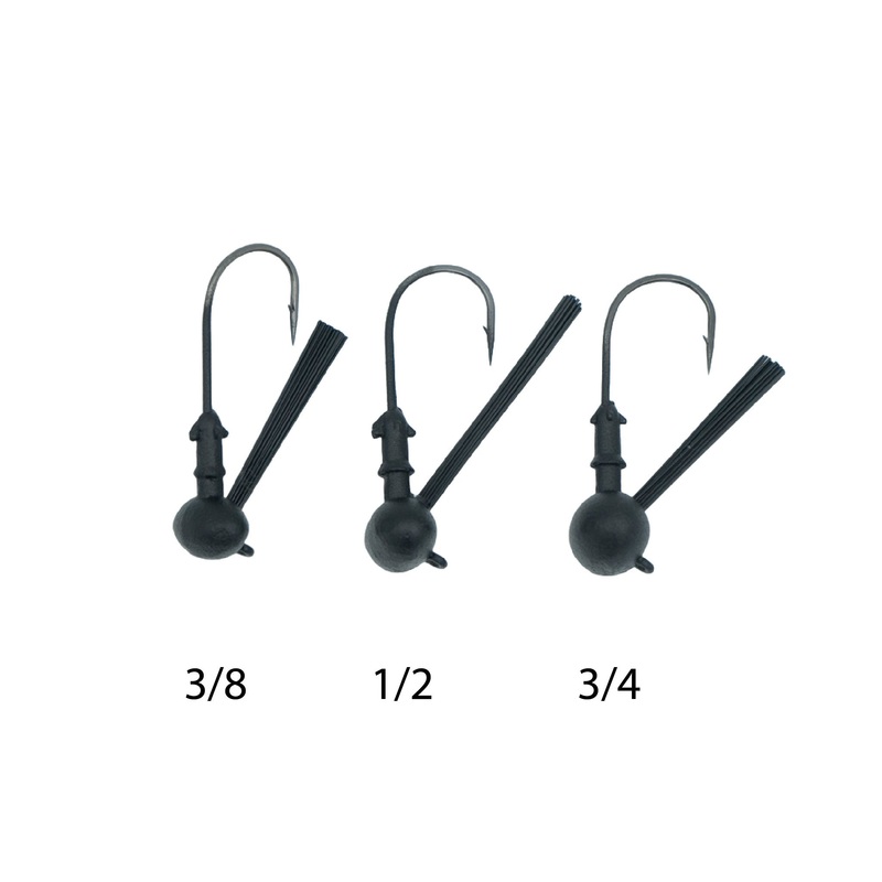 Bait-Wrx Neked Football Head Jigheads (5 Pk) 3/8oz Black