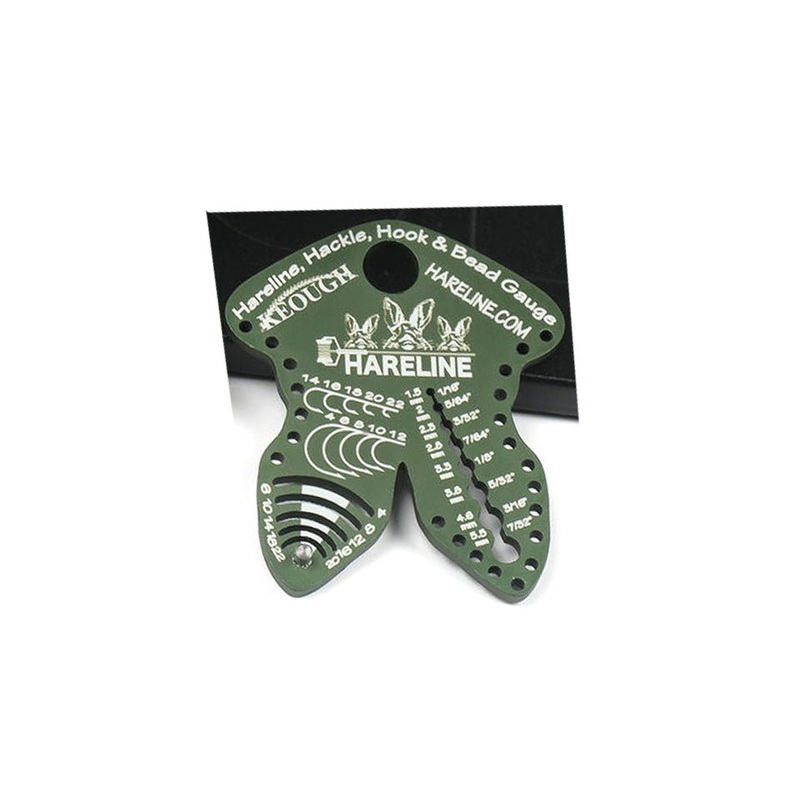 Hareline Hackle, Hook & Bead Gauge Anodized Brown