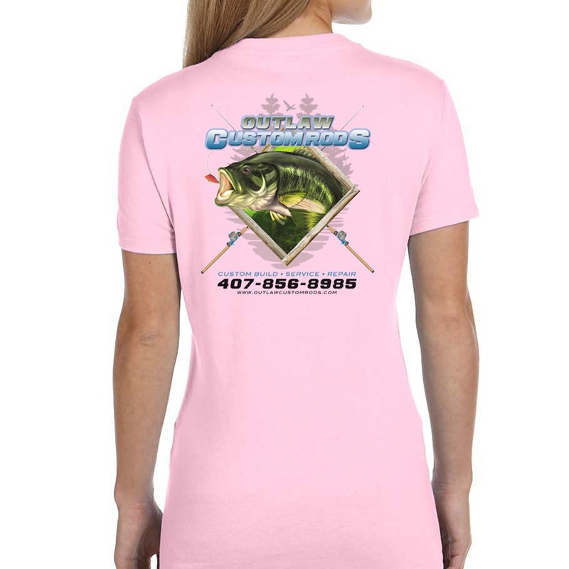 Women’s Custom T-Shirt: Largemouth Bass Chasing Lure Black X-Small