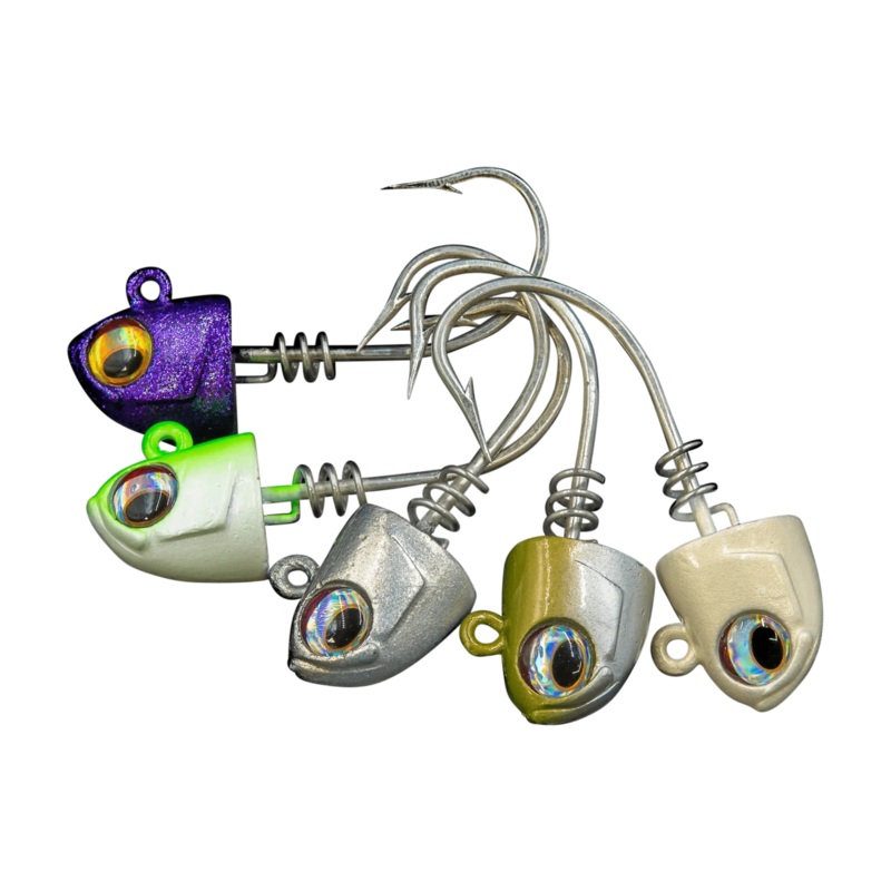5″ Screw Lock Jig Heads Green Back 3/4 oz.